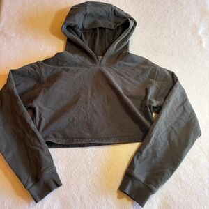 Lululemon Hoodie Size 6 Womens Gray Cotton Blend Cropped Long Sleeve